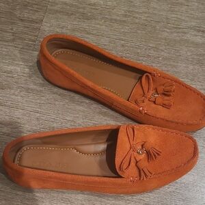 Coach Women's Vibrant Orange Moccasins